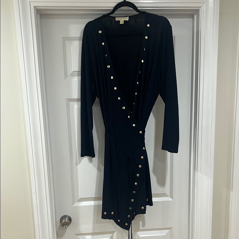 Elegant Black Dress with Gold Accents